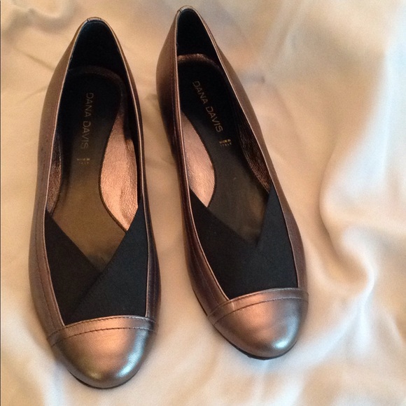 Dana Davis leather metallic flats made in … - Picture 1 of 5